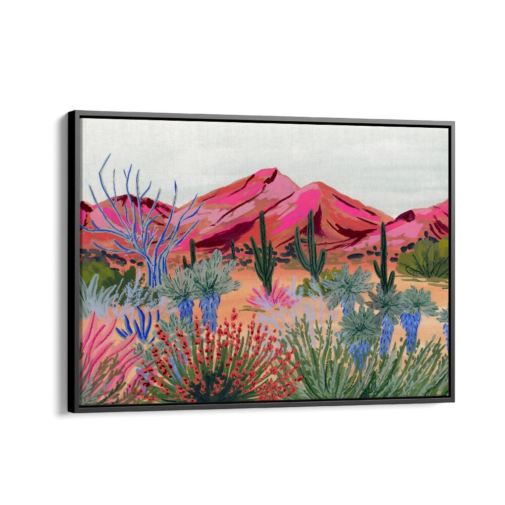 Bright Desert By Sarah Gesek Landscape Art Prints in Black Floater Frame