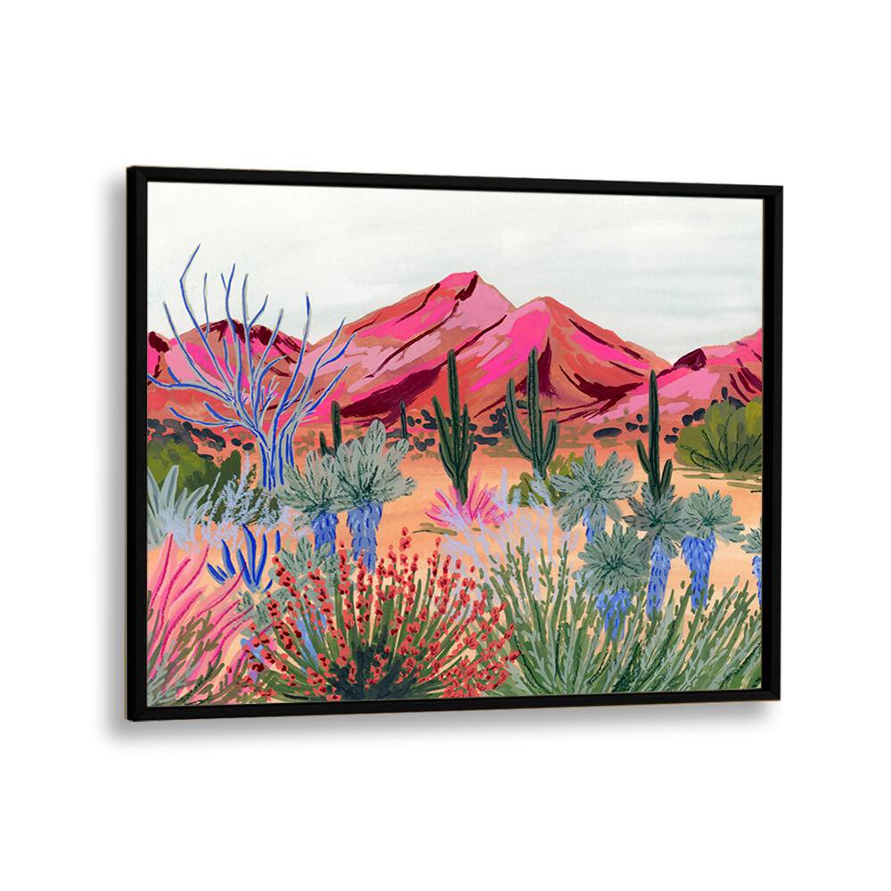 Bright Desert By Sarah Gesek Landscape Art Prints in Black Plain Frame