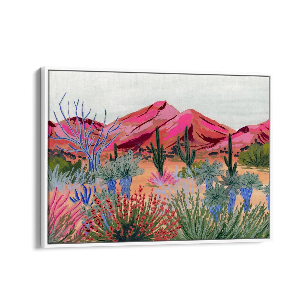 Bright Desert By Sarah Gesek Landscape Art Prints in White Floater Frame