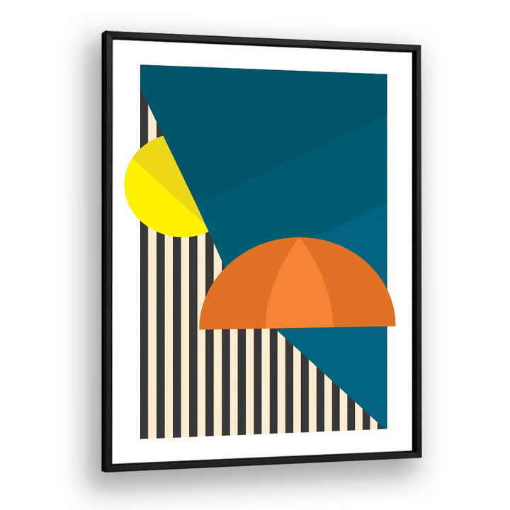 British Weather By Frankie Kerr-dineen Geometric Paintings in Black Plain Frame