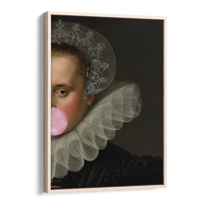 Bubble Gum Queen by the Art Concept Altered Art Prints in Oak Wood Floater Frame