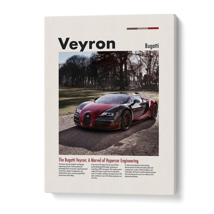 Bugatti Veyron Car Posters Automotive Wall Art Prints in Gallery Wrap