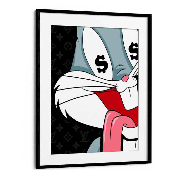 Bunny Comic Art Comic Wall Art Comic Posters in Black Frame With Mount