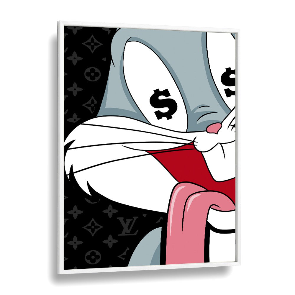 Bunny Comic Art Comic Wall Art Comic Posters in White Plain Frame