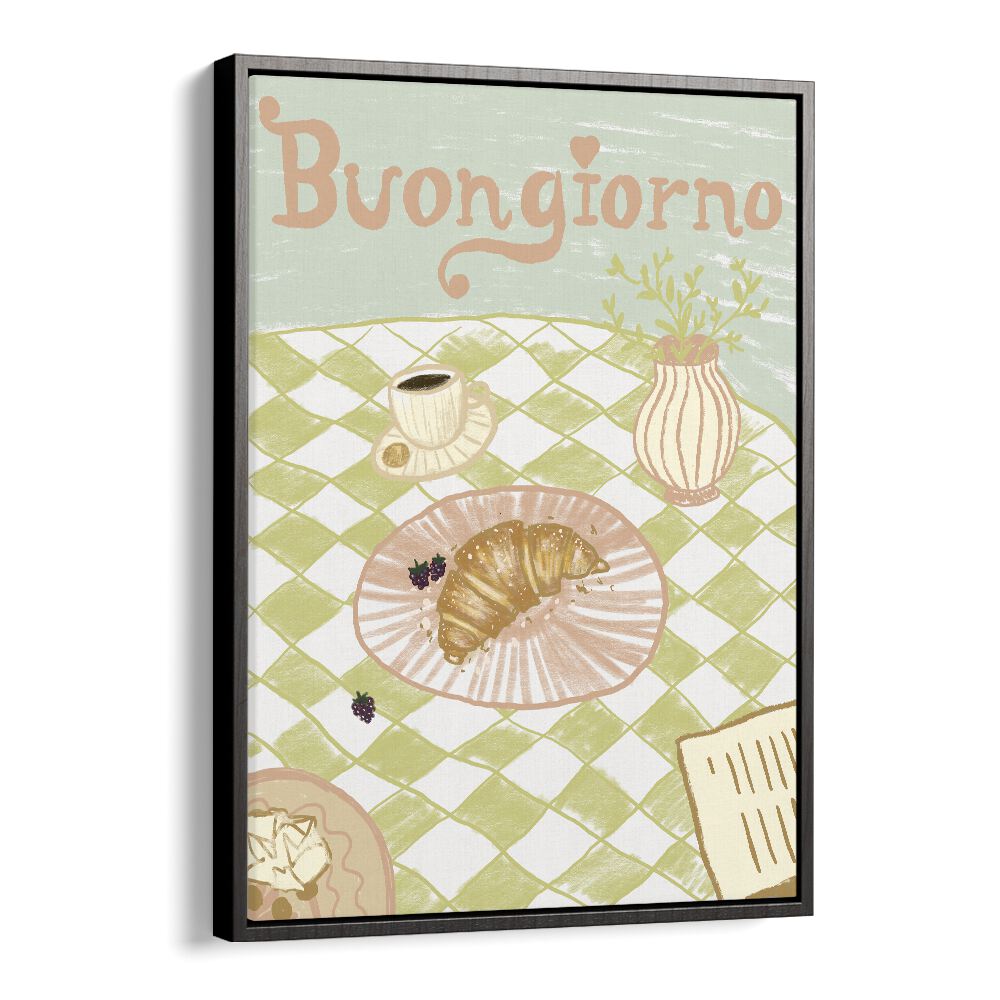 Buongirno by Studio Dolci Cafe Art Prints in Black Floater Frame