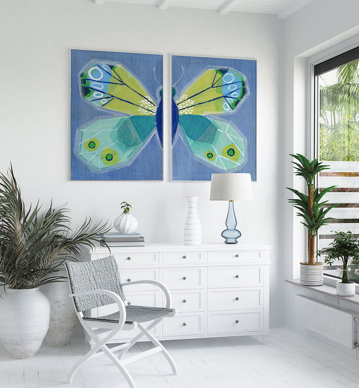 BUTTERFLY BREEZE , SET OF 2 PAINTINGS