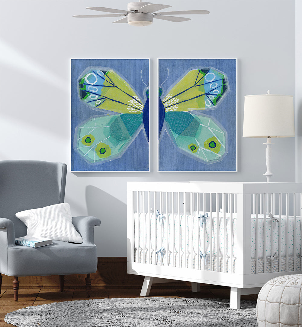 BUTTERFLY BREEZE , SET OF 2 PAINTINGS