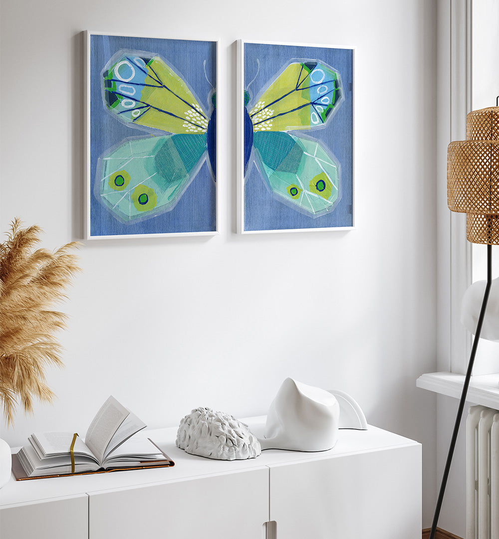 BUTTERFLY BREEZE , SET OF 2 PAINTINGS