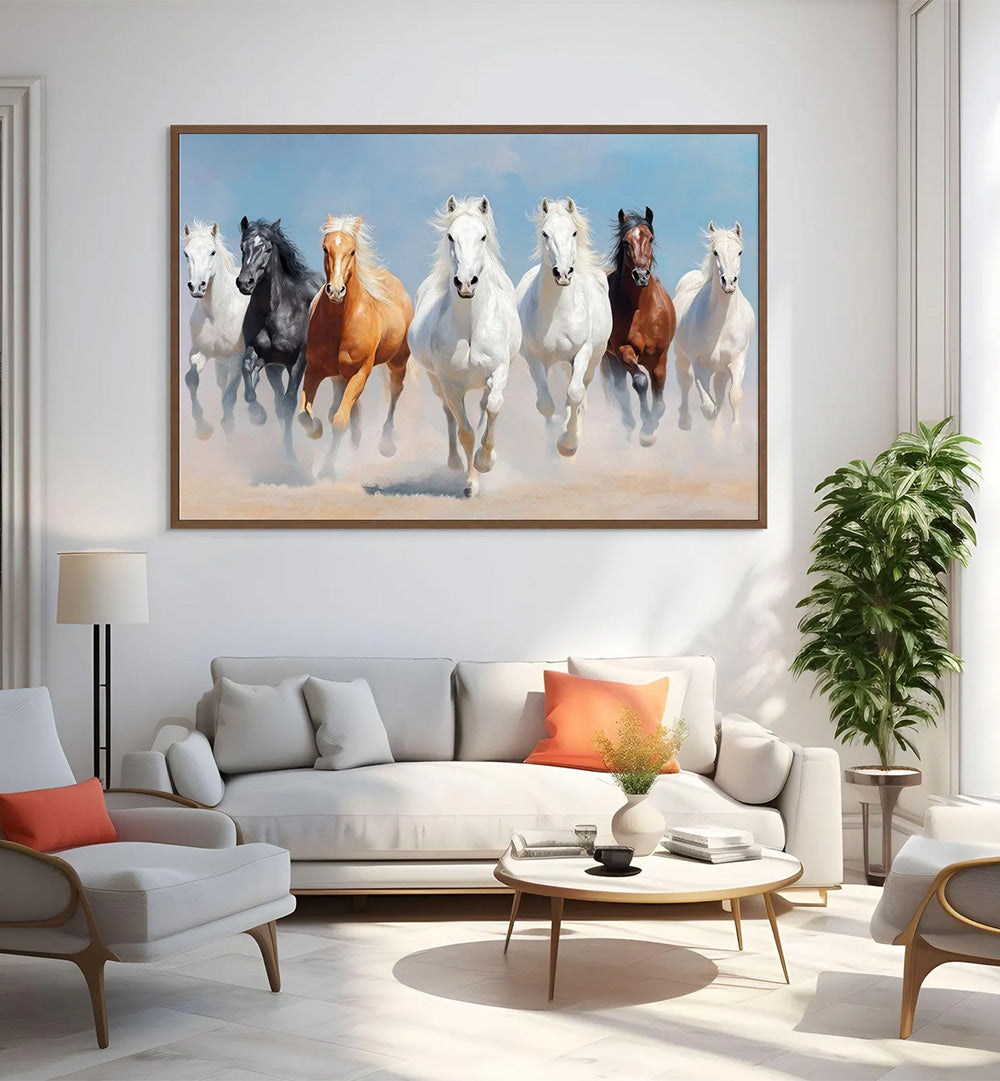 SEVEN RUNNING HORSES