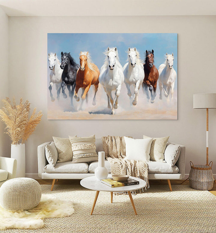 SEVEN RUNNING HORSES