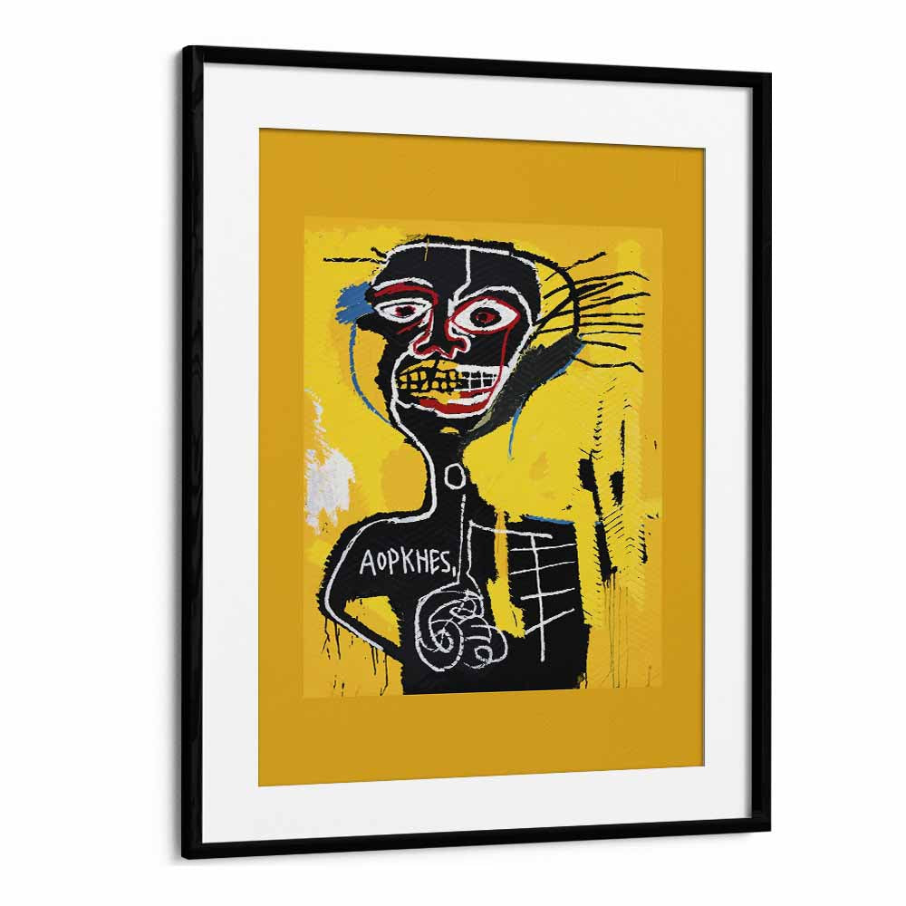 Cabeza By Jean Michel Basquiat (1982) Pop Art Artwork in Black Frame With Mount