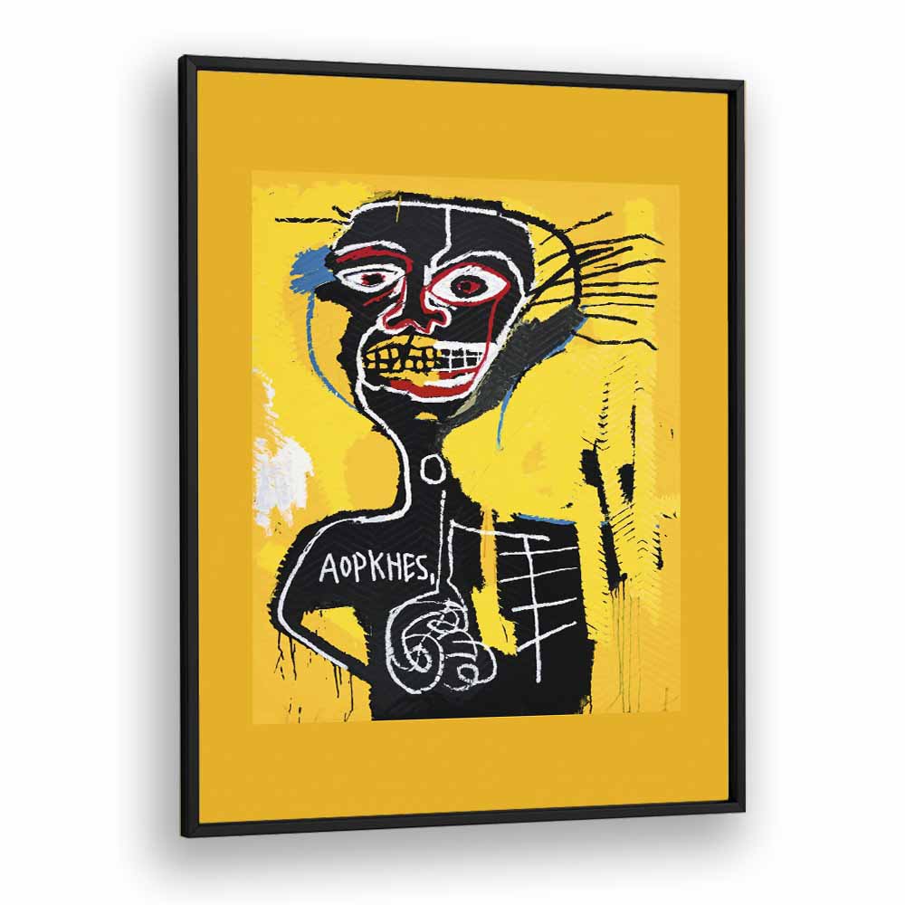 Cabeza By Jean Michel Basquiat (1982) Pop Art Artwork in Black Plain Frame