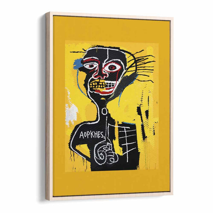 Cabeza By Jean Michel Basquiat (1982) Pop Art Artwork in Oak Wood Floater Frame