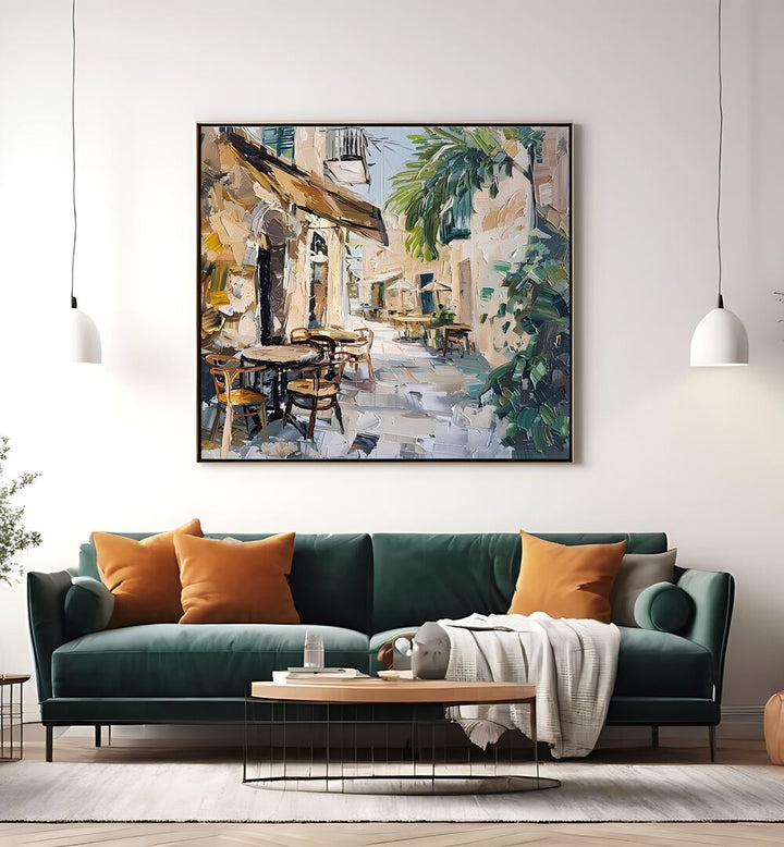 Vibrant scene of CAFE STREET MALLORCA SPAIN, capturing the essence of Mediterranean charm and coffee culture.