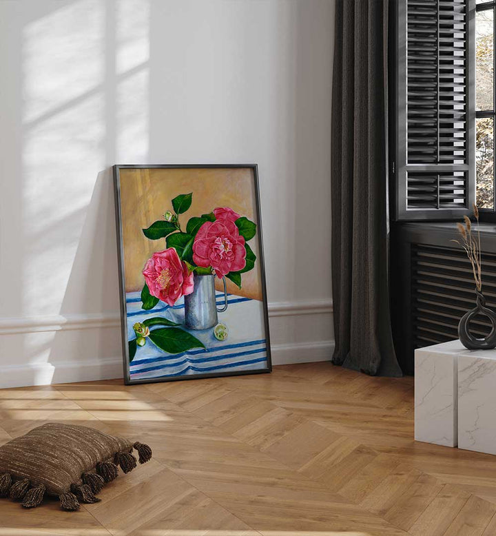 Vibrant CAMELIA, FLORAL FLOWER PAINTINGS enhance your space with exquisite floral artistry and intricate details.