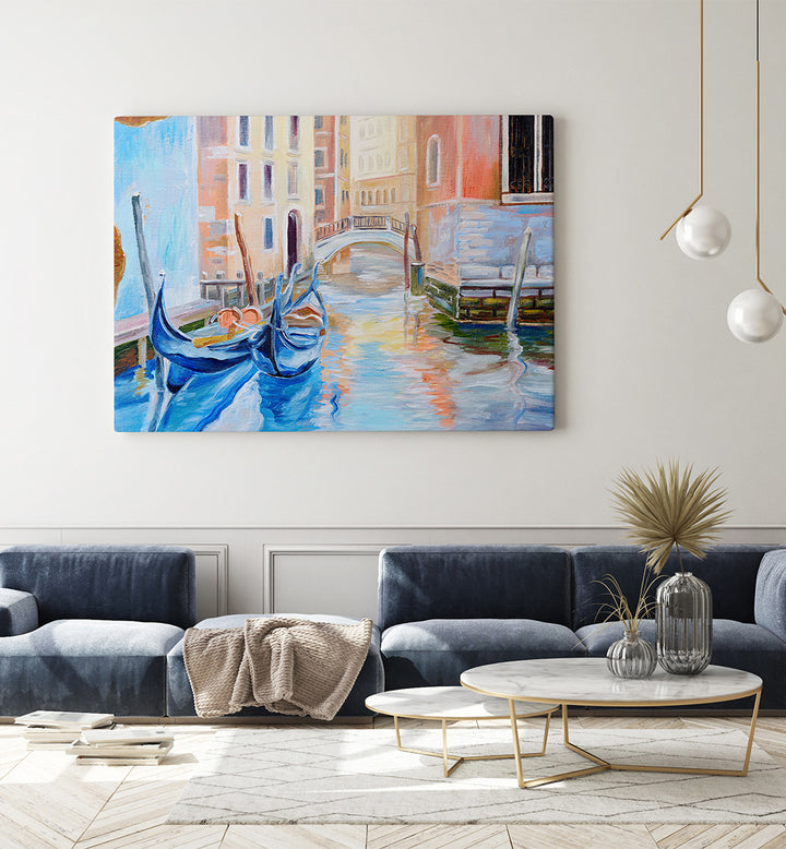 CANALSIDE MEMORIES II , VINTAGE EUROPEAN PAINTINGS