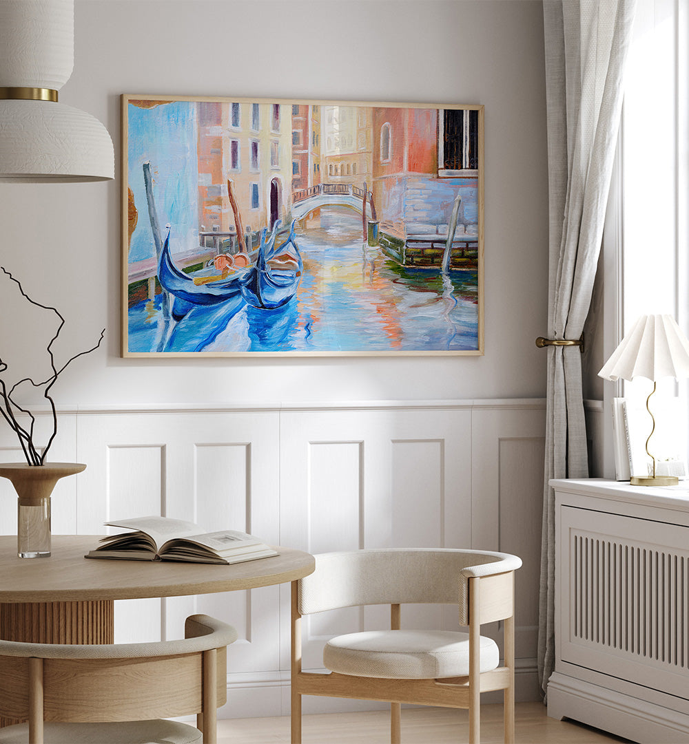 CANALSIDE MEMORIES II , VINTAGE EUROPEAN PAINTINGS