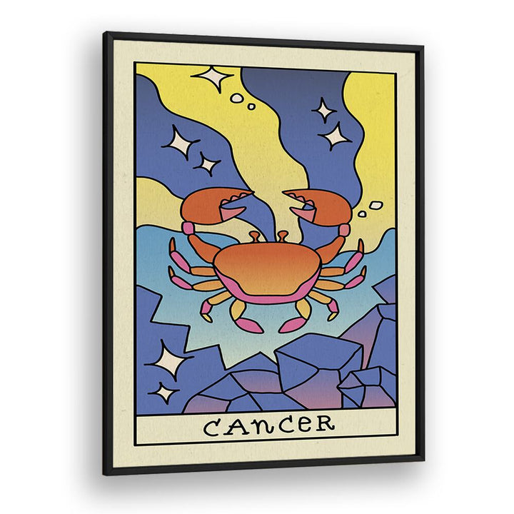 Cancer Zodiac & Tarot art Artwork in Black Plain Frame