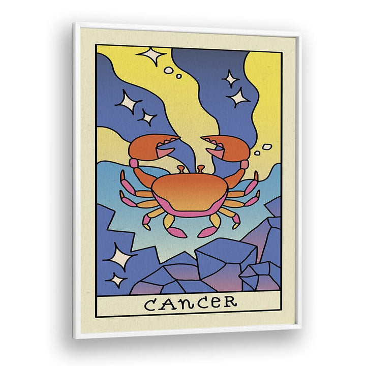 Cancer Zodiac & Tarot art Artwork in White Plain Frame