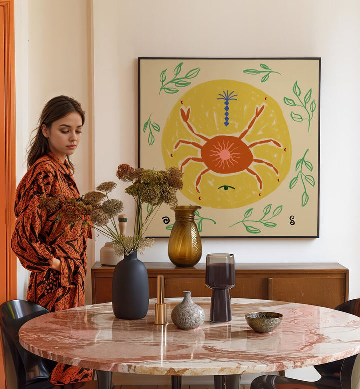 Stunning CANCER III, ZODIAC poster enhances decor, perfect for astrology lovers and mystical art enthusiasts.