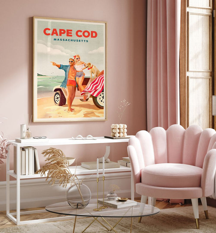 CAPE COD MASSACHUSETTS SUMMER BEACH ART , TRAVEL POSTERS