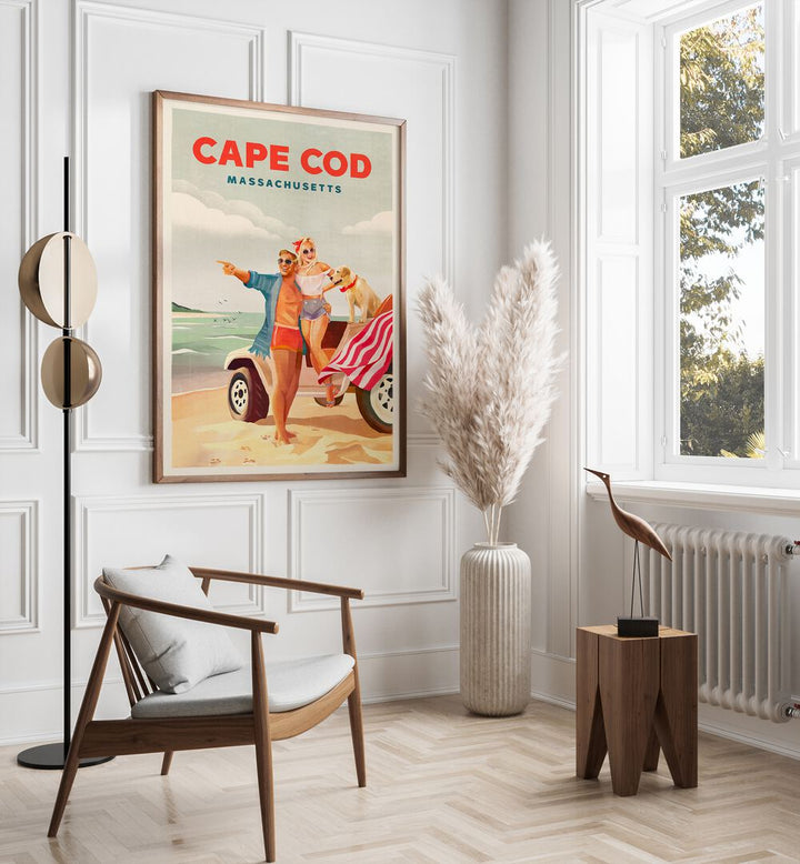 CAPE COD MASSACHUSETTS SUMMER BEACH ART , TRAVEL POSTERS