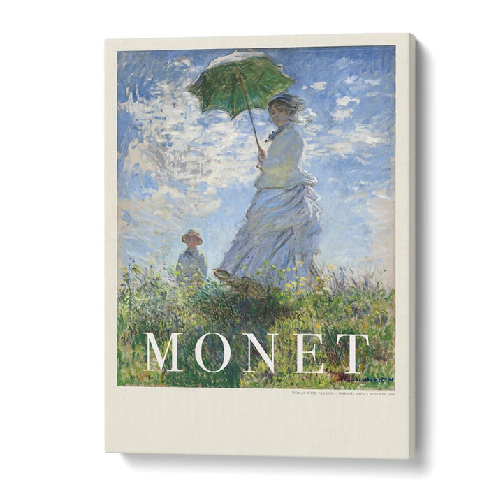 Capturing The Breeze Woman With A Parasol Claude Monet art painting Artwork in Gallery Wrap