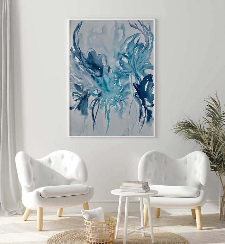 Transform your space with CARELESS WHISPER, ABSTRACT PAINTINGS, showcasing captivating blue tones and artistic flair.