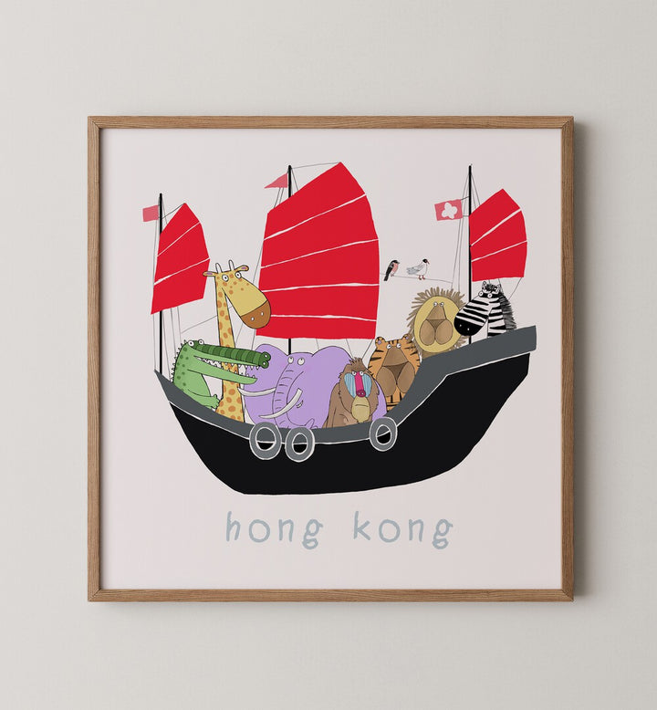 Brighten your space with CARLA DALY GALLERY WALL I, GALLERY WALLS featuring whimsical art of animals on a boat.