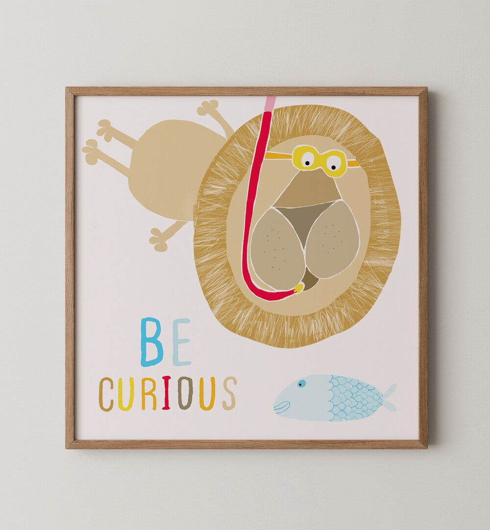 Playful lion print from CARLA DALY GALLERY WALL II, perfect for colorful gallery walls in children's spaces.