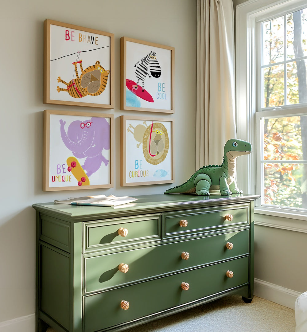 Colorful CARLA DALY GALLERY WALL II enhances kids' spaces, offering inspiring art for GALLERY WALLS & SETS.
