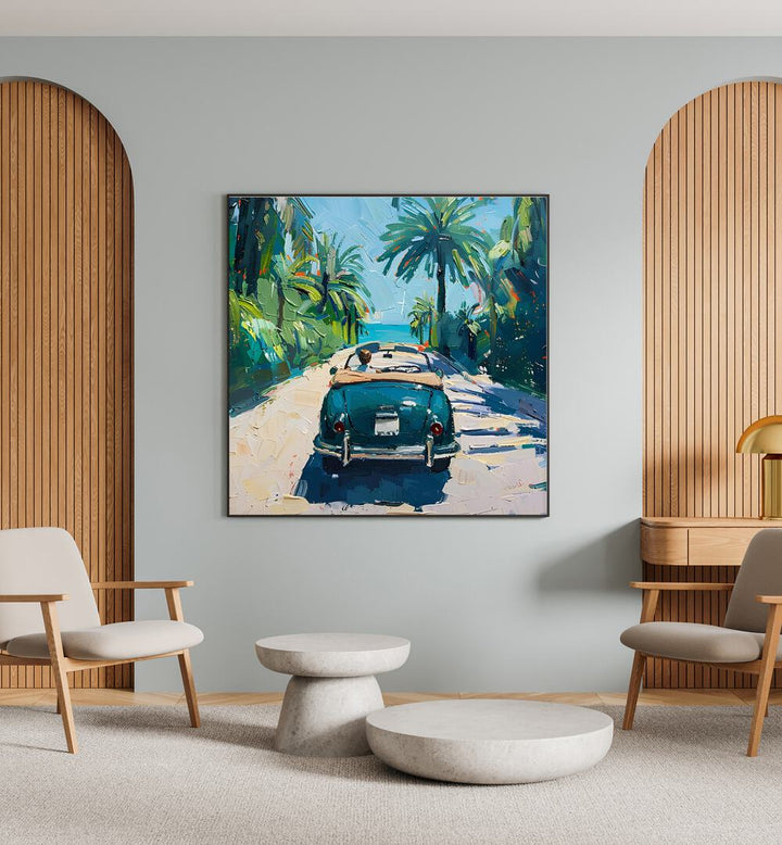Stylish car on the beach, perfect for capturing coastal adventures and outdoor experiences. Ideal for beach lovers.