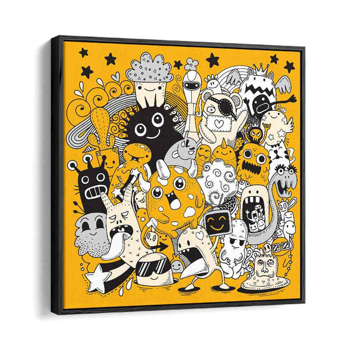 Cartoon Capers Comic Art Artwork in Black Floater Frame