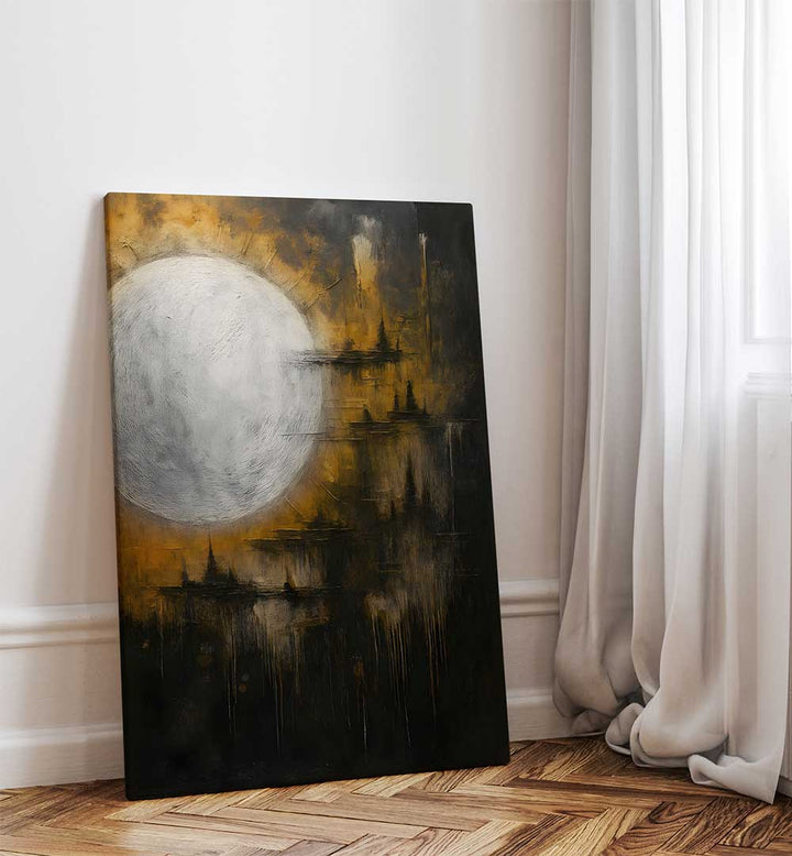 CASTLE UNDER THE MOON , EXPRESSIONISM PAINTINGS