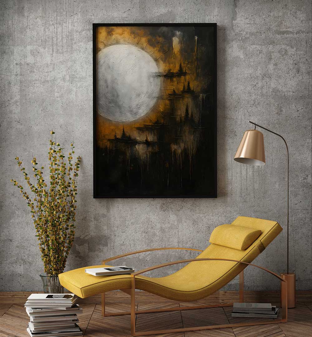 CASTLE UNDER THE MOON , EXPRESSIONISM PAINTINGS