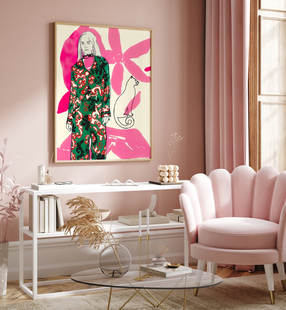 Stylish wall art featuring CATWALK NO III, PORTRAITS & FIGURATIVE ILLUSTRATIONS, blending fashion and art harmoniously.