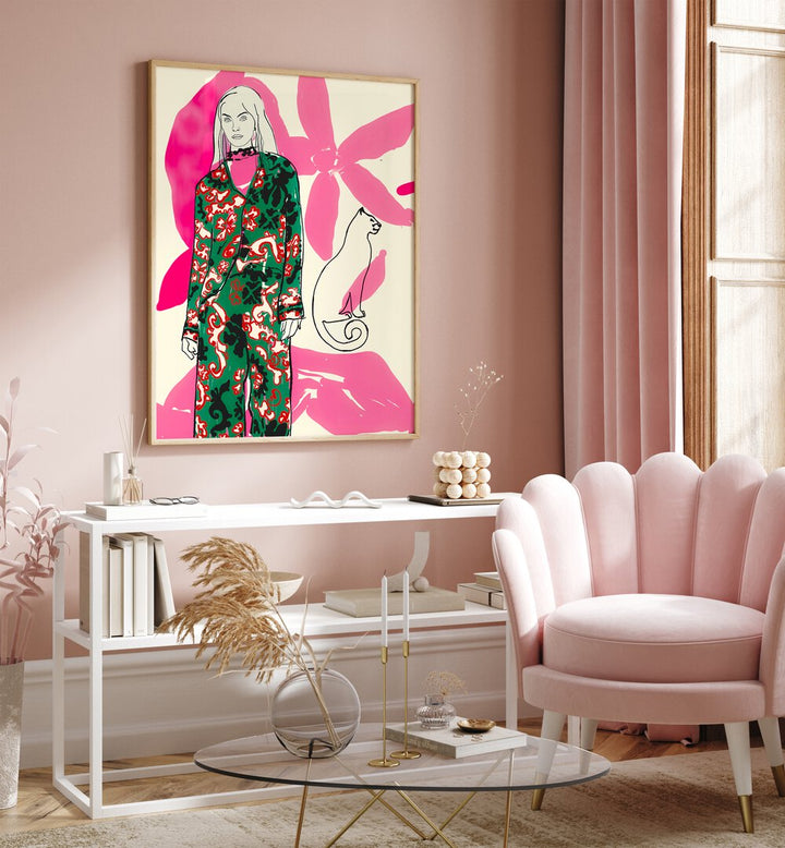 Stylish wall art featuring CATWALK NO III, PORTRAITS & FIGURATIVE ILLUSTRATIONS, blending fashion and art harmoniously.