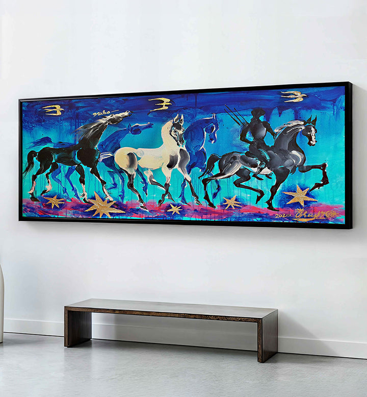 CELESTIAL HORSE RIDER , PANORAMIC ART