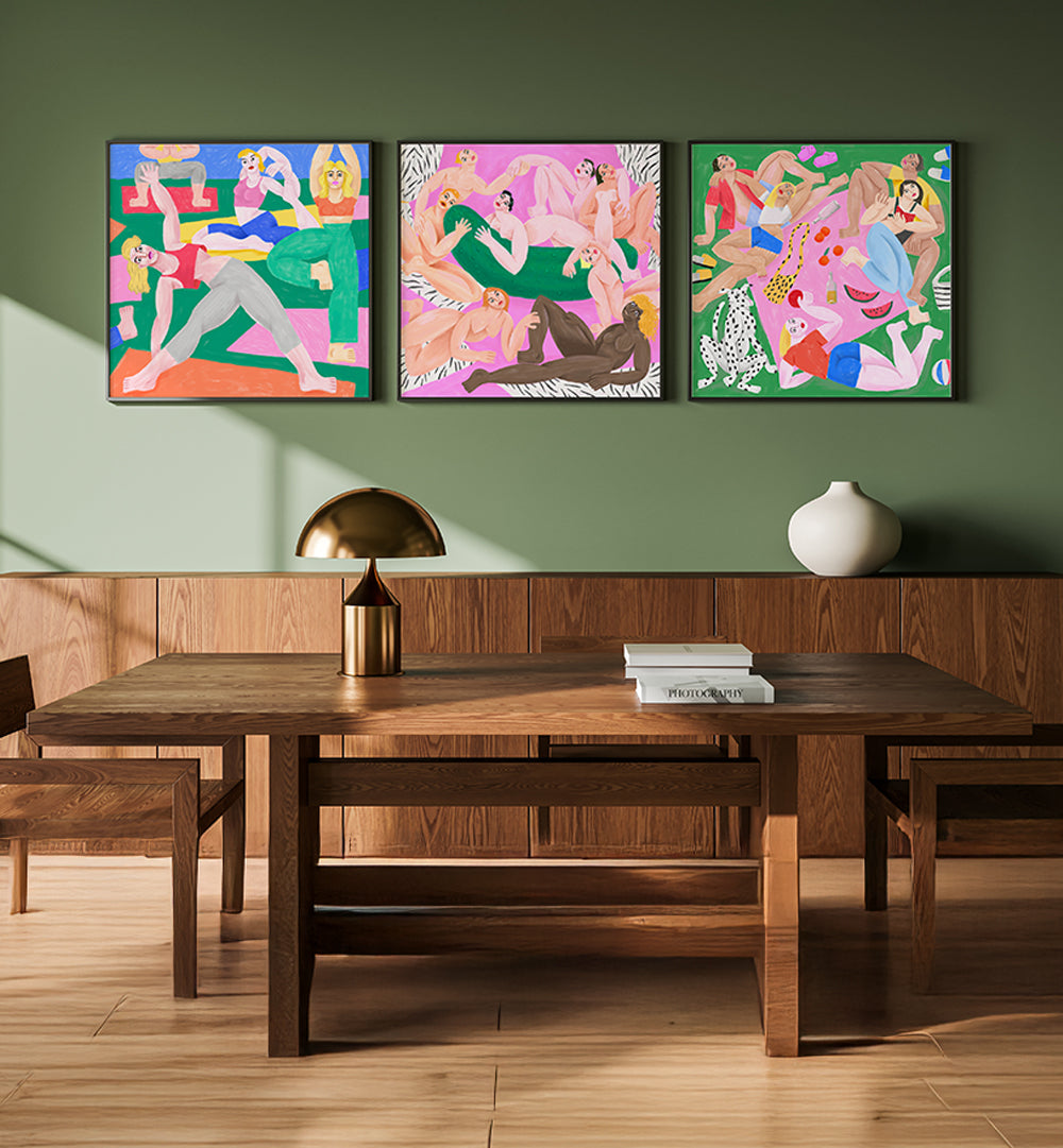 POETIC MOVEMENTS SET , SET OF 3 PAINTINGS