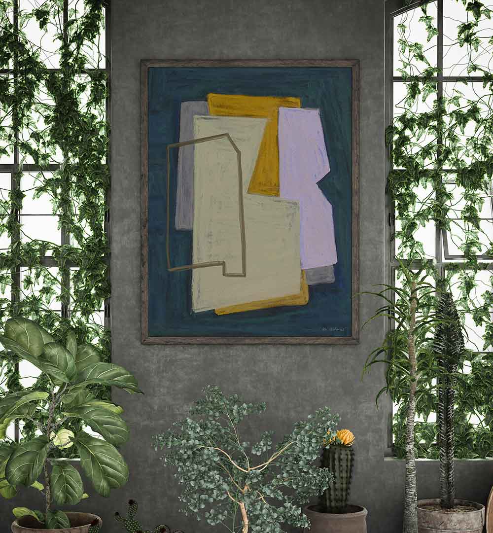 CHALK AND SHAPES I , ABSTRACT PAINTINGS