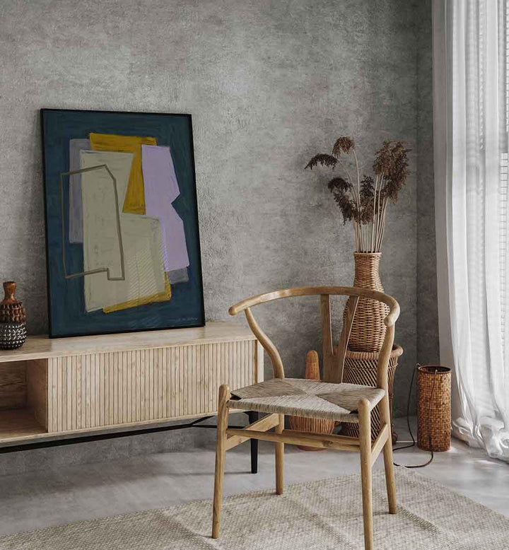 CHALK AND SHAPES I , ABSTRACT PAINTINGS