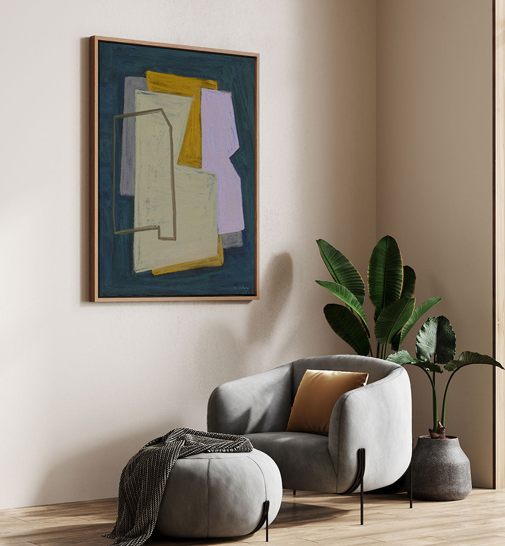 CHALK AND SHAPES I , ABSTRACT PAINTINGS
