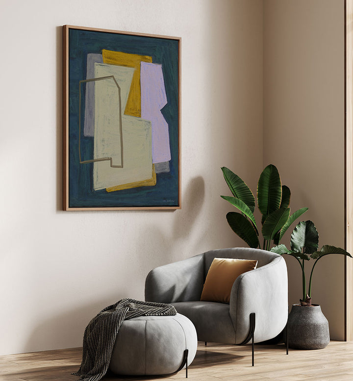 CHALK AND SHAPES I , ABSTRACT PAINTINGS