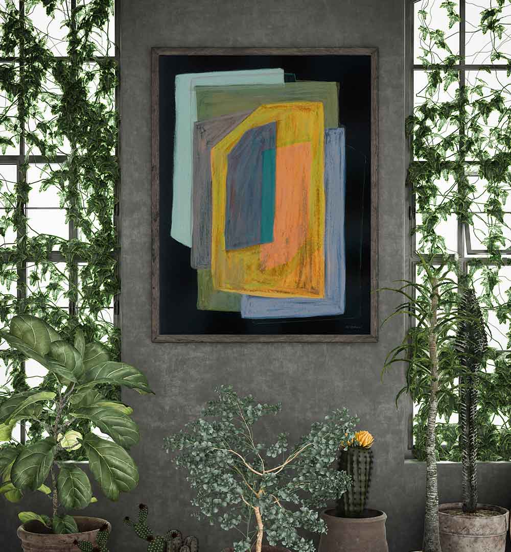 CHALK AND SHAPES II , ABSTRACT PAINTINGS