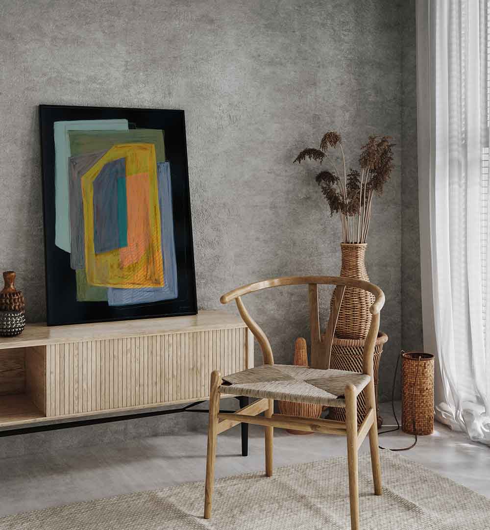 CHALK AND SHAPES II , ABSTRACT PAINTINGS