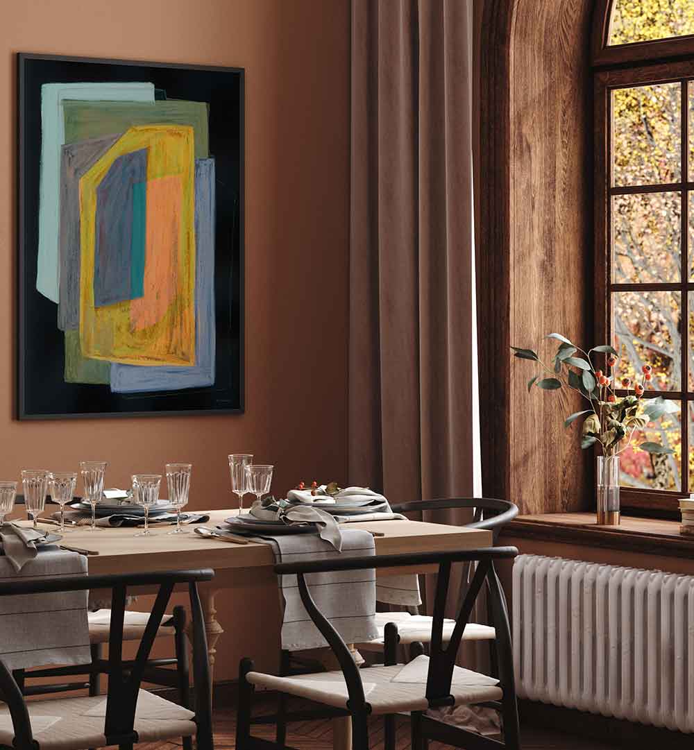 CHALK AND SHAPES II , ABSTRACT PAINTINGS