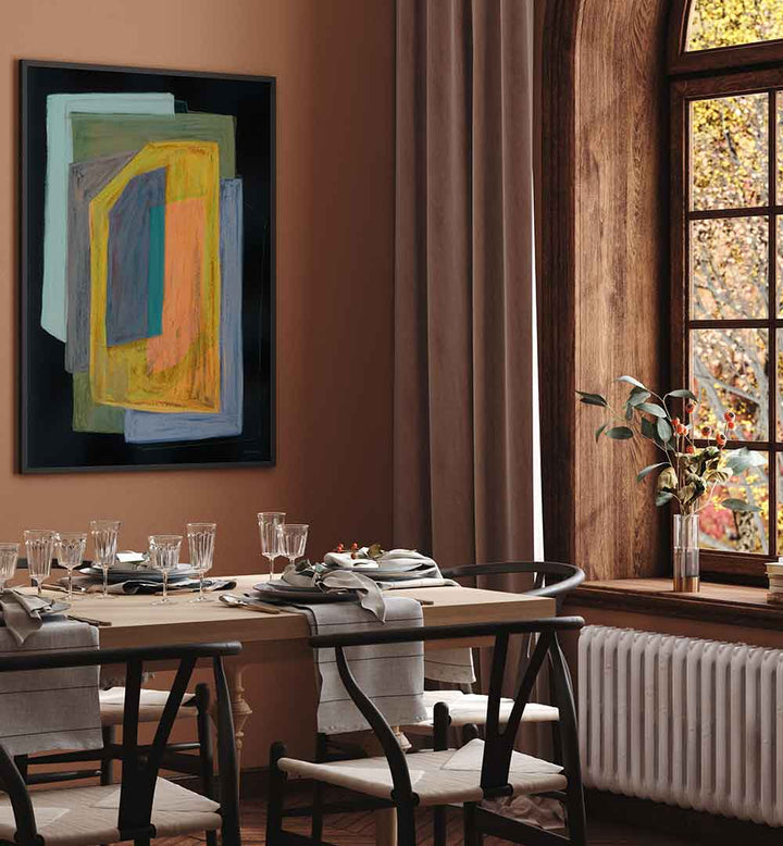 CHALK AND SHAPES II , ABSTRACT PAINTINGS