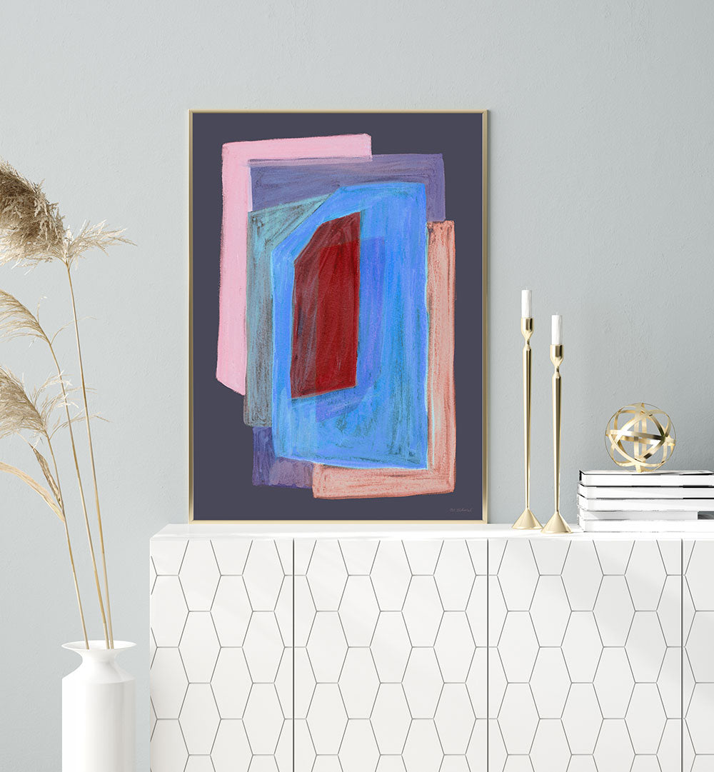 CHALKS AND SHAPES II , GEOMETRIC ART PRINTS