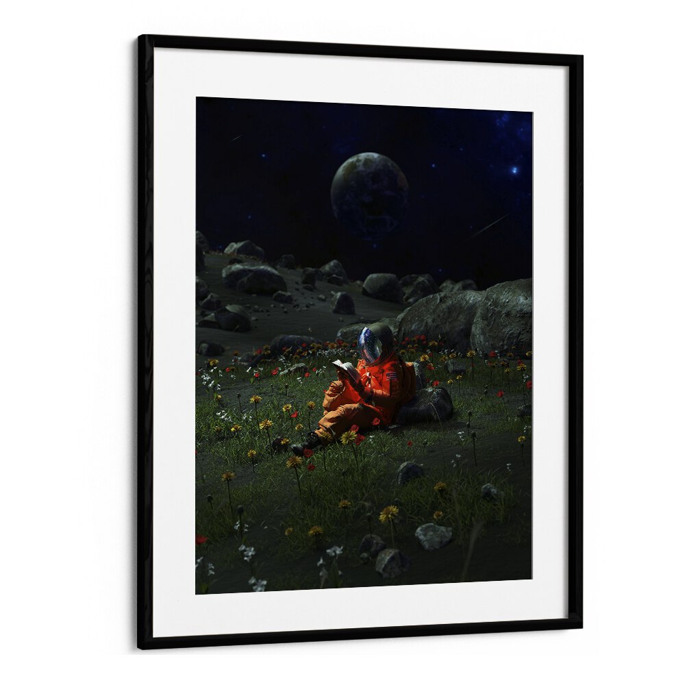 Chapter IX By Francis Minoza Astronaut & Nasa Paintings, Space Art Prints Artwork in Black Frame With Mount
