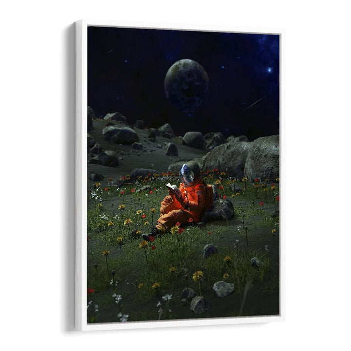 Chapter IX By Francis Minoza Astronaut & Nasa Paintings, Space Art Prints Artwork in White Floater Frame
